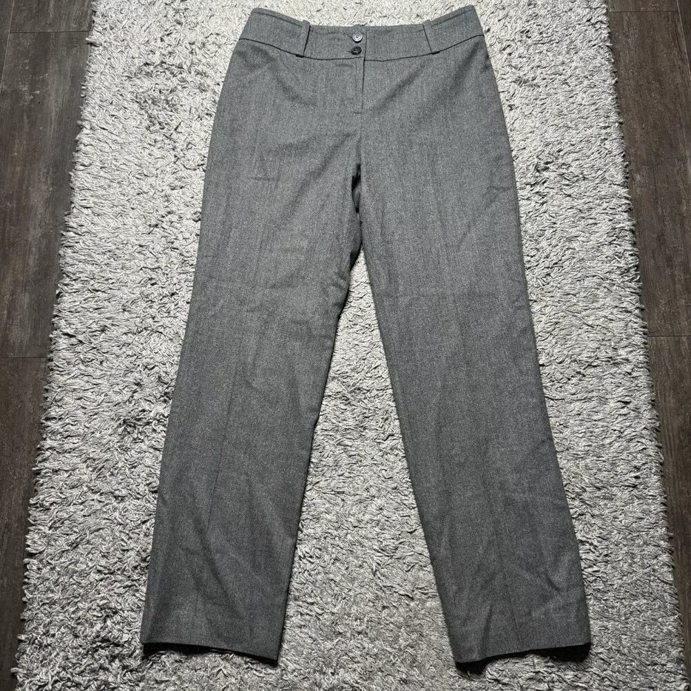 Talbots Pants Womens 10 Gray Wool Blend Trousers Straight Leg Stretch